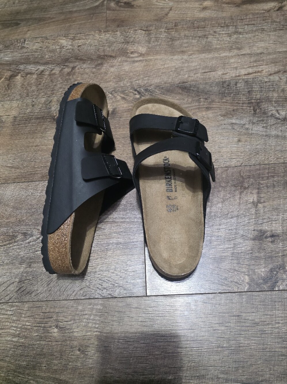 Birkenstock Black Two-Buckle Sandals with Suede Footbed Men Size 12 - Picture 7 of 12